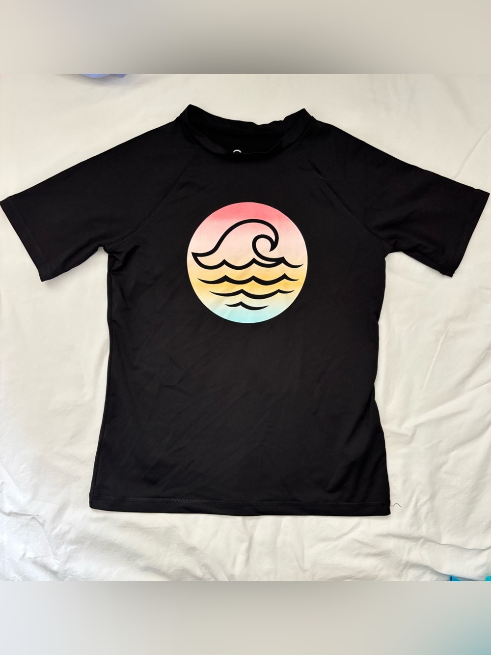 art class Black Rashguard with Pink, Yellow & Blue Gradient Wave